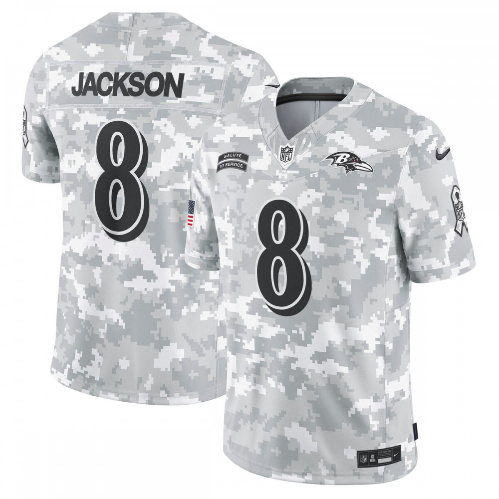 Lamar Jackson Baltimore Ravens Nike 2024 Salute to Service Limited Jersey - Arctic Camo-GridironStore